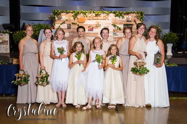 Large group of bridesmaids